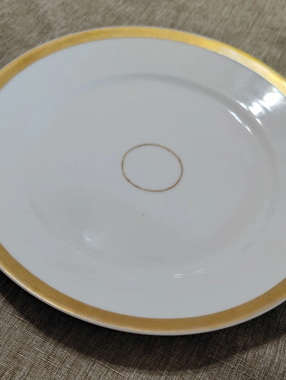 Haviland Limoges White and Gold Rim Porcelain Side Plate Wedding Ring Set Of 5